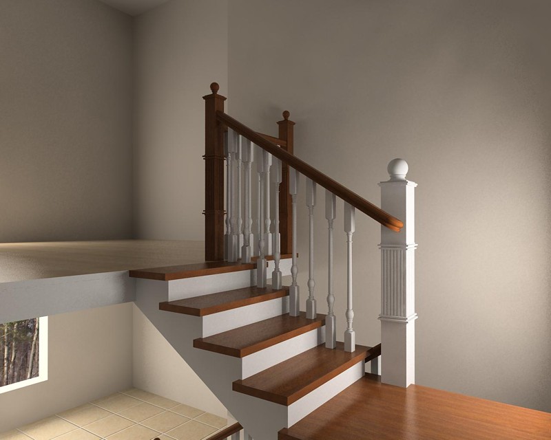 Вариант лестницы на второй этаж частного дома